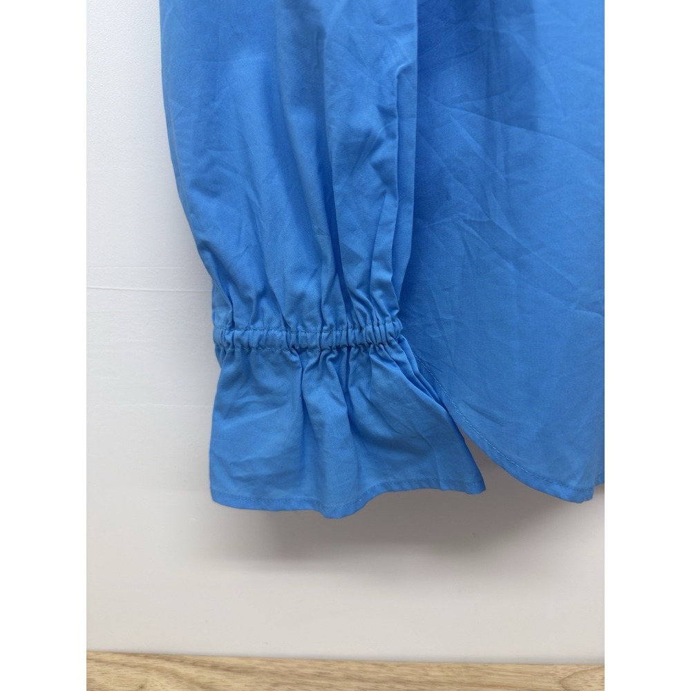 NEW Ann Taylor Sky Teal Blue Long Sleeve Blouse Shirt Top Small #48 - Picture 3 of 8
